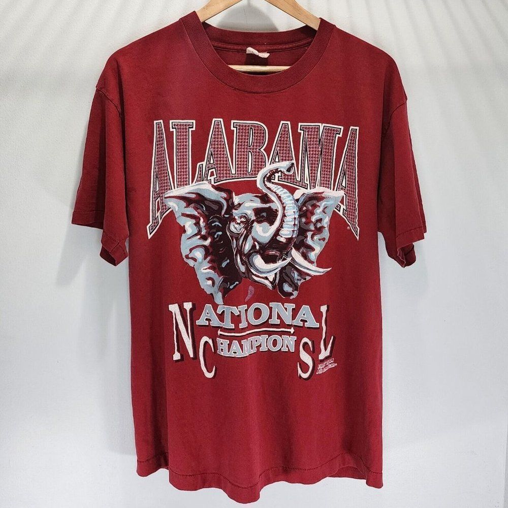 Alabama Football 1992 13-0 National Championship Vintage Shirt Red‎ USA Size XL